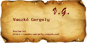 Vaszkó Gergely névjegykártya